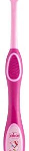 Chicco - Cepillo dental con cerdas extra finas para niños de 3 - 6 años, color rosa