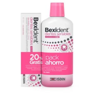 Isdin Bexident Dientes Sensibles, Pack Ahorro 20% EXTRA Colutorio 500 ml + Pasta 75 ml