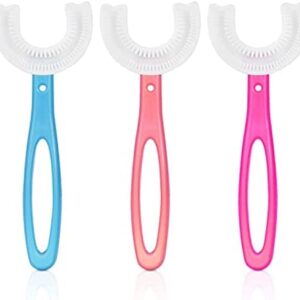 Vicloon Cepillo de Dientes para Niños, 3pcs Cepillo de Dientes de Boca Entera en Forma de