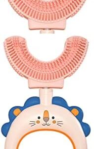Cepillo de Dientes Infantil Bebe con 2 cabezales en forma de U, Cepillo de Silicona de