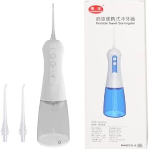 WOFEI Irrigador Bucal Electrico Portatil Profesional 300ML con 3 Boquillas 3 Modos IPX7