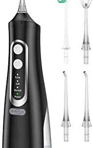 Potente irrigador bucal limpiador dental eléctrico 4 modos y 4 boquillas, irrigador bucal