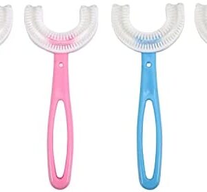 Pipihome Cepillo de dientes en forma de U, 4 unidades, de calidad alimentaria, cerdas de