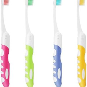 Sibba 4 piezas de viaje plegable cepillo de dientes portátil cerdas suaves cepillo de