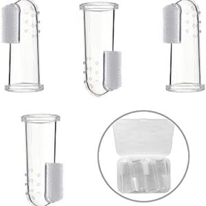 XINGSUI 4 cepillos de dientes de dedo de silicona,Dedo Cepillo de Dientes,dedo masajeador