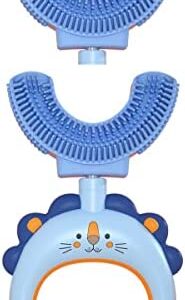 Cepillo de Dientes Infantil Bebe con 2 cabezales en forma de U, Cepillo de Silicona de
