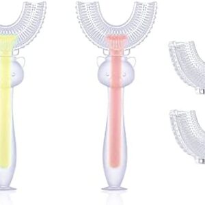 Paquete de 4 niños en forma de U manual cepillo de dientes de boca entera cerdas de