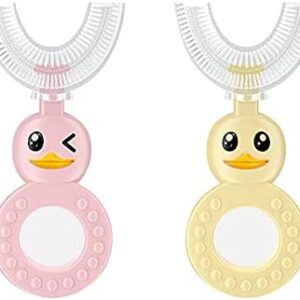 Cepillo de dientes en forma de U para niños, cepillo de dientes de silicona para niños,