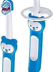 MAM Learn to Brush Set de cepillo de dientes para bebé con mango largo para sujetar