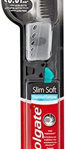 Cepillo de dientes suave y fino Colgate Slim, con cerdas en gris