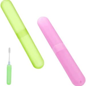 2 Piezas Estuche de Viaje Portátil de, Transparente Caja de Cepillo de Dientes,