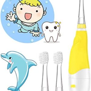 Seago - Cepillo de dientes eléctrico para niños de 0 a 4 años, con lámpara LED