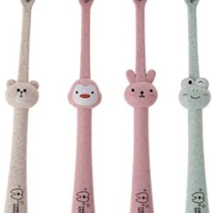 Lyguy - Cepillo de dientes para bebé, cepillo de dientes para bebé, paja de trigo natural,