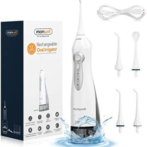 Irrigador Dental, Irrigador Bucal Portátil para Dientes con Depósito de 300 ml, 4