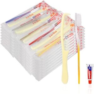 50 cepillos de dientes desechables con pasta de dientes y peine para personas sin hogar