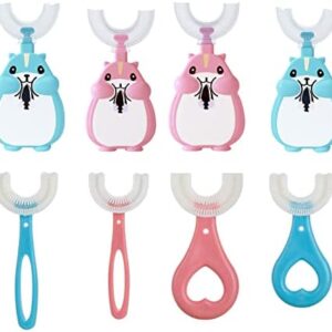 Zuzer 8PCS Cepillo de Dientes Infantil, Cepillo de Dientes Infantil Forma de U Cepillo de
