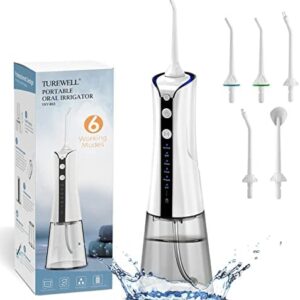 TUREWELL YXY-803 Irrigadores Bucales Portatil,Irrigador Dental con 5 Boquillas 6