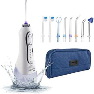 Aquapik One Irrigadores bucales Portátil, Irrigador Dental con 8 Boquillas 5 Modos, IPX7