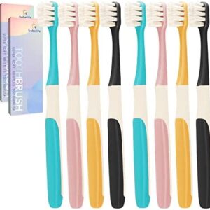 Bebelife 8 cepillos de dientes manuales suaves para adultos Cepillo de dientes extra