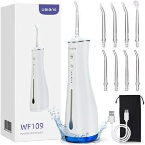 Irrigador Bucal Portatil Profesional, Ualans Irrigador Dental Con 8 Boquillas 5 Modos,