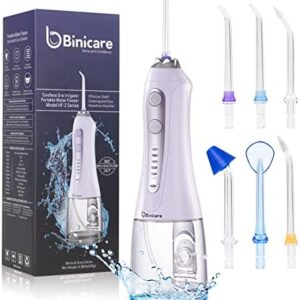 Irrigador bucal limpiador interdental, 5 modos y 6 boquillas, ducha oral eléctrica IPX7,