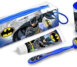 Batman Set Infantil De Higiene Dental Con Neceser, Pasta De Dientes 75Ml, Cepillo Dental