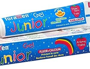 Pasta de Dientes Infantil con sabor a Fresa Junior · Fluor + Calcio que previene la Caries