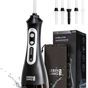 LEBENLANG Irrigador dental inalámbrico con bolsa de viaje | limpiador interdental para