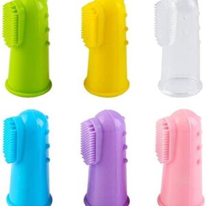 Vicloon Cepillo Dientes para Dedo, 6PCS Cepillo de Dientes de Silicona, Multicolor Cepillo