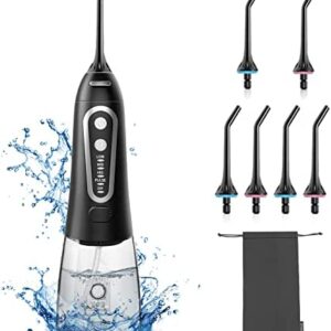 Irrigadores Bucales Portátil, Irrigador Dental Profesional con 300ml Tanque de Agua,6