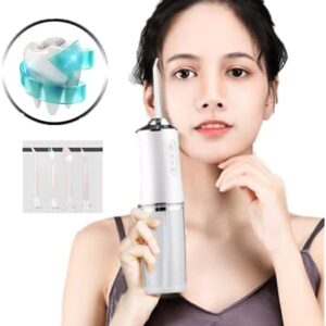 WOFEI Irrigador Bucal Eléctrico Portátil Impermeabile IPX7 4 Boquillas Boquilla Giratoria