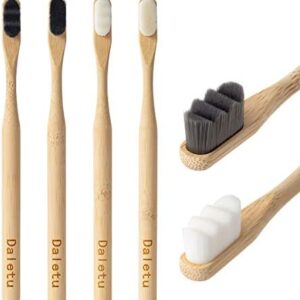 Cepillo de dientes de bambú Daletu, cepillos de dientes biodegradables con cerdas extra