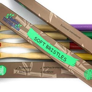 Cepillos de Dientes Bambu - Cepillo de Dientes de Carbón Orgánico Cerdas Medias libre de