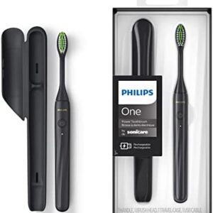 Philips One Cepillo de Dientes - Cepillo Eléctrico USB-C Negro Sombra (Modelo HY1200/06)