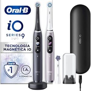 Oral-B iO9 Cepillos de Dientes Eléctrico (Pack de 2) con Mangos Recargables, Tecnología