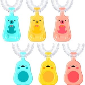 6 Cepillos de Dientes en Forma de U para Niños Cepillo de Dientes de Boca Completa para