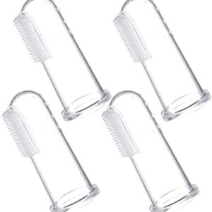 4 Piezas Cepillo Dientes Bebe con Dedal Silicona Suave-Cepillo Dientes Infantil Para Bebes