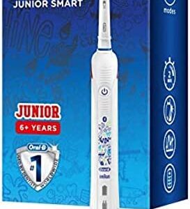 Oral-B Junior Smart Cepillo De Dientes Eléctrico, 1 Mango Blanco Recargable Con Tecnología
