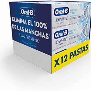 Oral-B Pasta de Dientes 3D White Luxe Efecto Perla, Blanqueante y Quitamanchas (12 x