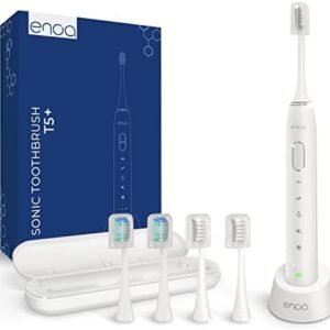 Cepillo de Dientes Eléctrico Sónico Recargable ENOA, 3 Niveles de Intensidad, 5 Modos de