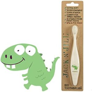 Jack N' Jill Kids Plastic Free Bio Toothbrush, Zero Waste Nylon Bristles Which Are Soft on
