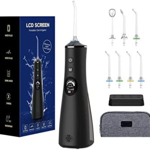 Irrigador Dental Inalámbrico eléctrico, 5 modos con 7 lboquillas Multifuncionales, modos