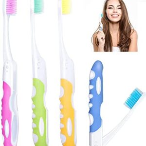 4 cepillos de dientes de viaje plegables, los cepillos de dientes suaves portátiles se