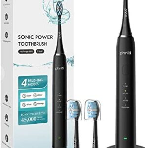 Cepillos de Dientes Electricos Phniti, Cepillo Dientes Sonico, Recargable Por USB,