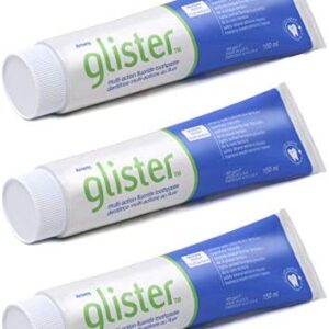 3 x Pasta Dentífrica GLISTER -Tamaño: 150 ml / 200 g- Una pasta multiacción con flúor y