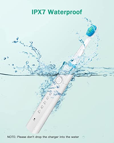 Initio Cepillo de dientes eléctrico, 5 modos con temporizador inteligente, 8 cabezales de - Imagen 7