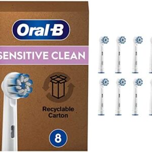 Oral-B Sensitive Clean Recambios Cepillo de Dientes Eléctrico, Pack de 8 Cabezales, Envase