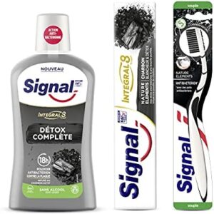 Signal Nature Elements Carbón Pasta de Dientes 2 Unidades + Cepillo de dientes + Enjuage