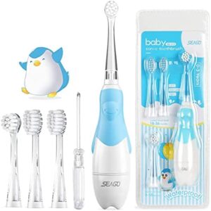 SEAGO SG-513 Cepillo Electrico Infantil y Bebe 0 a 3 Años, Cepillos de Dientes Electricos