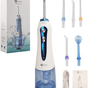 UNIQUORS Irrigador bucal inalámbrico eléctrico para limpieza dental con 5 modos y 5